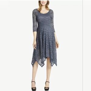 Jessica Simpson Maternity Lace Handkerchief-Hem Dress Medium NWT